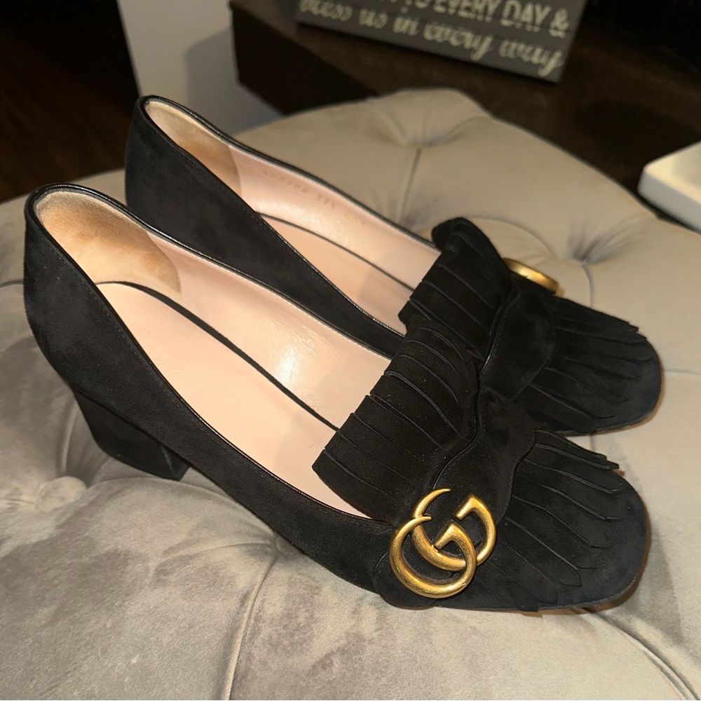 Gucci Suede Marmont Heels Size 7 1/2
